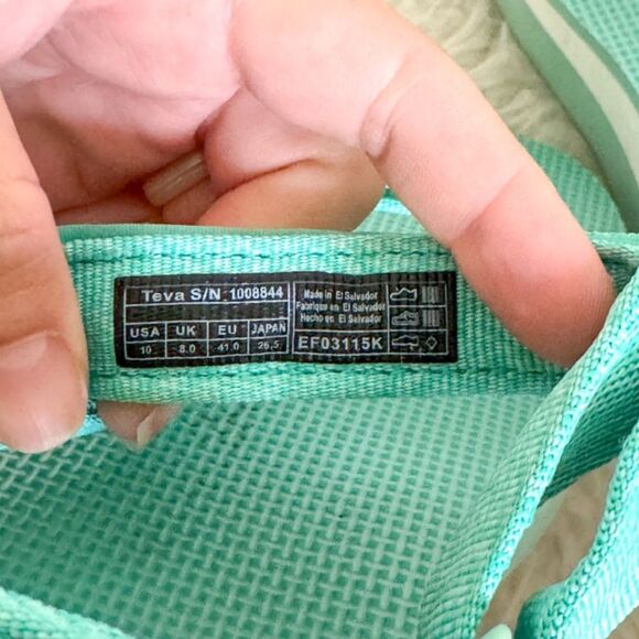 TEVA Flatform Universal Sandal - Teal / White | Size 10 - Picture 6 of 8